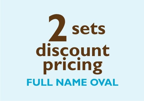 Full Name OVAL Vinyl Labels - 2 sets of 30 qty - Waterproof for Kids