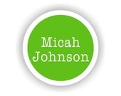 Full Name CIRCLE Vinyl Labels - 15 qty - Waterproof for kids