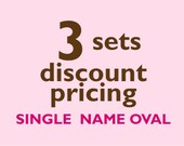 Single Name OVAL Vinyl Labels - 3 sets of 30 qty - Waterproof for kids