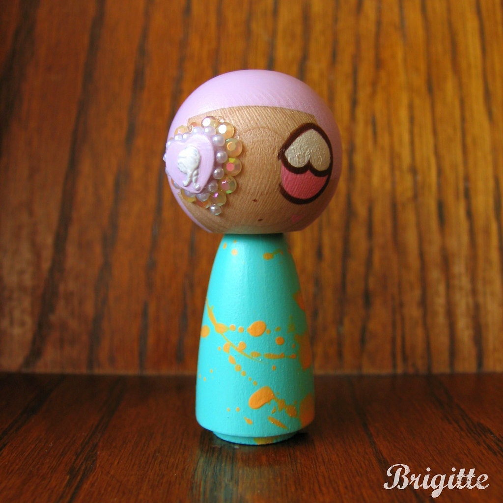 Kokeshi Doll 73 Seafoam