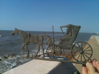 Vintage cast metal Horse & Buggy Wagon, Mailbox Plaque rural accent Mail Box Western Americana Farm Country Texana Antique Art