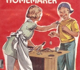 1961 I Want To Be A Homemaker Children's Book, by Carla Greene, Children's Press, Church Library Copy 5c