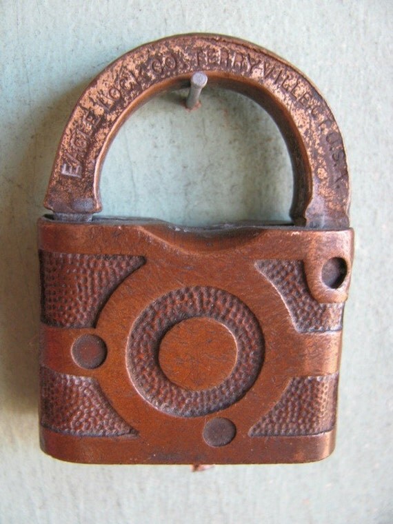 Vintage 1800's Padlock Square Art Deco Style by TheIDconnection