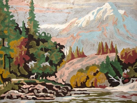 Paint by Number Land Scape, Mountains, Maroon Bells, Pine Trees, Trickling Brook, Rocks, Snow Capped Mountains 12H