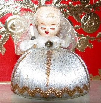 Vintage Christmas Angel, Angel Wings, Candle, Choir Angel, Retro 1950's Holiday Decor, Putz Angel Lot 1