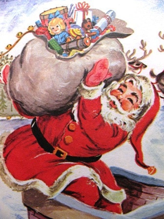 Christmas 1969 The Night Before Christmas book , Santa Clause, Kris Kringle, Christmas Tree, Western Publishing retro 1960's X-Mas Holiday