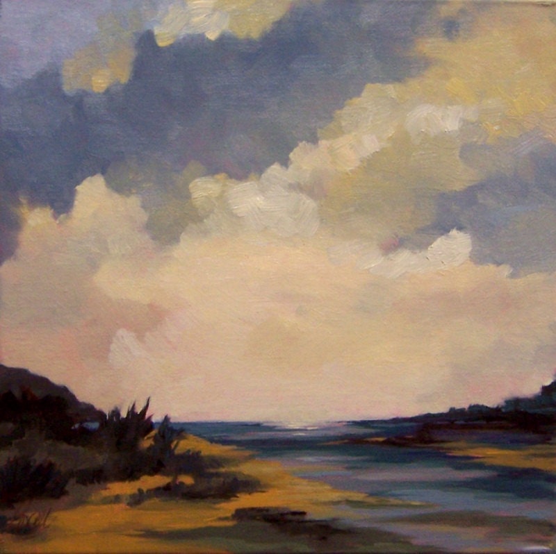 COVE, original painting, oil, 100% charity donation, landscape, canvas, stretched, 12x12, wall decor