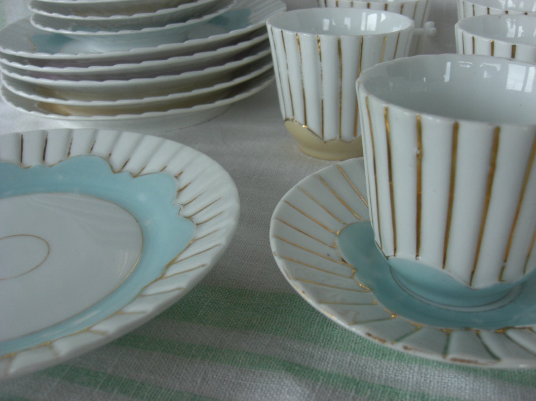 Vintage Parisian Style Bone China Dessert Tea Set