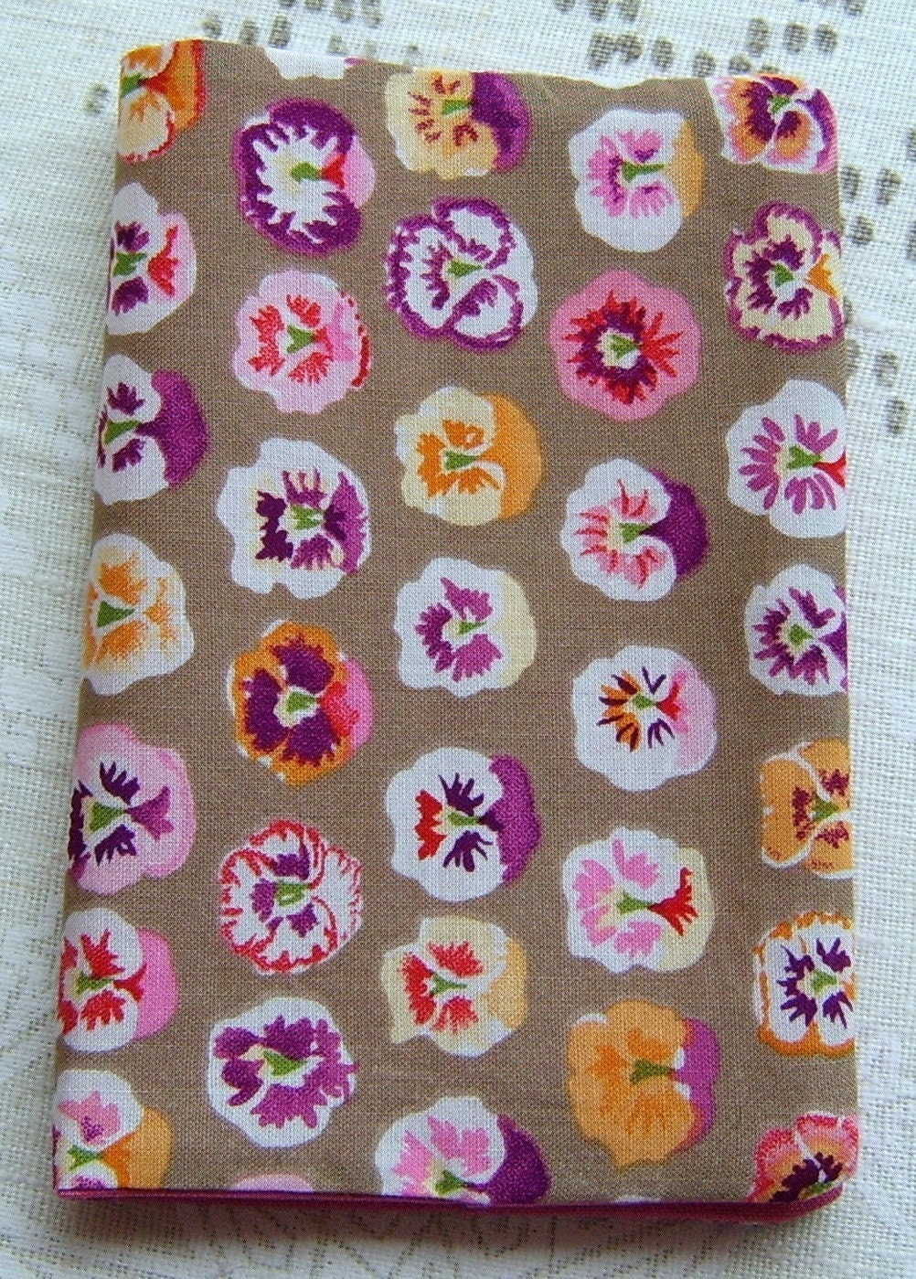 Passport cover in Kaffe Fassett pansy flower fabric
