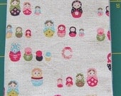 Passport cover in japanese russian dolls fabric