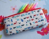 Pencil case or pouch made with japanese cars fabric