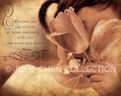 Inspirational Art Child Decore - Children are like Flowers - 8x10 Fine Art Print