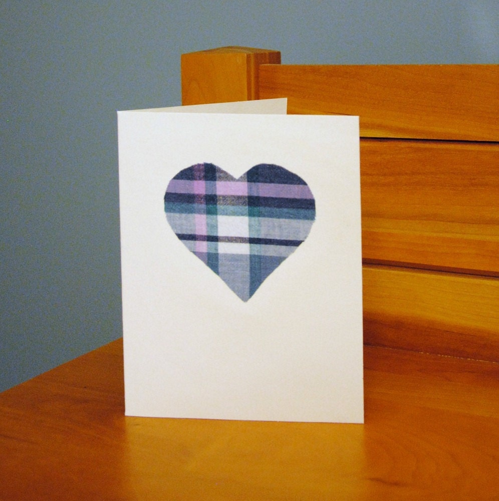 Fabric Heart Card Plaid