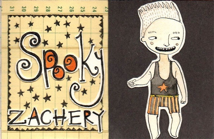 Paper Halloween Zachery Handmade Paper Doll