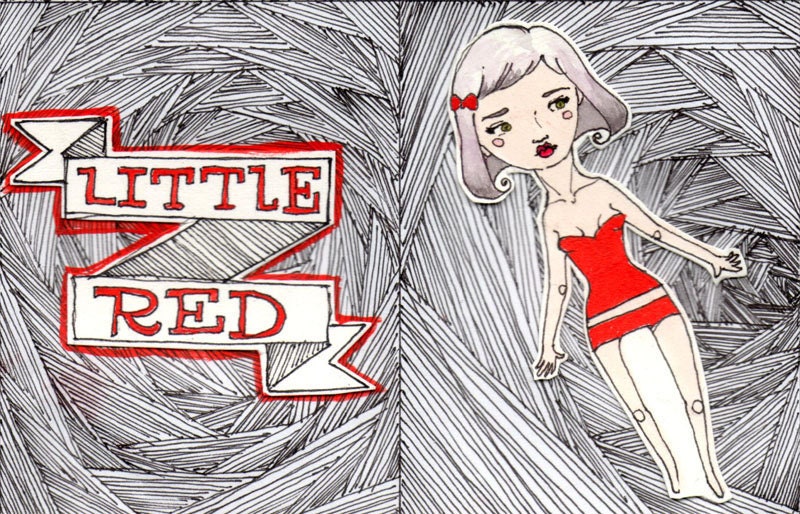 Little Red Handmade Paper Doll