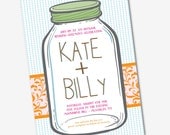 Wedding Invitation Mason Jar Kate - Sample Available