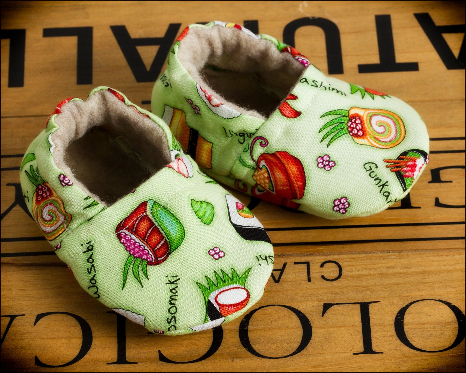 Sushi Booties for Babies (0-6 months) - Eco Friendly and Recycled Fibers