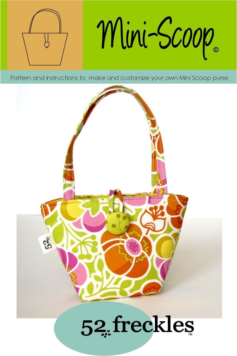 Sewing PATTERN - Mini-Scoop Purse .pdf free shipping - stash buster, diy  personalized gift, Christmas gift