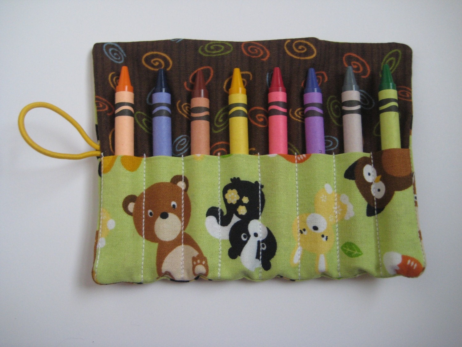 Forest Friends Crayon Roll Includes 8 Crayons - adorableblessings