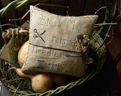 primitive Cross Stitch pattern - BLESS MY SCISSORS - from Notforgotten Farm