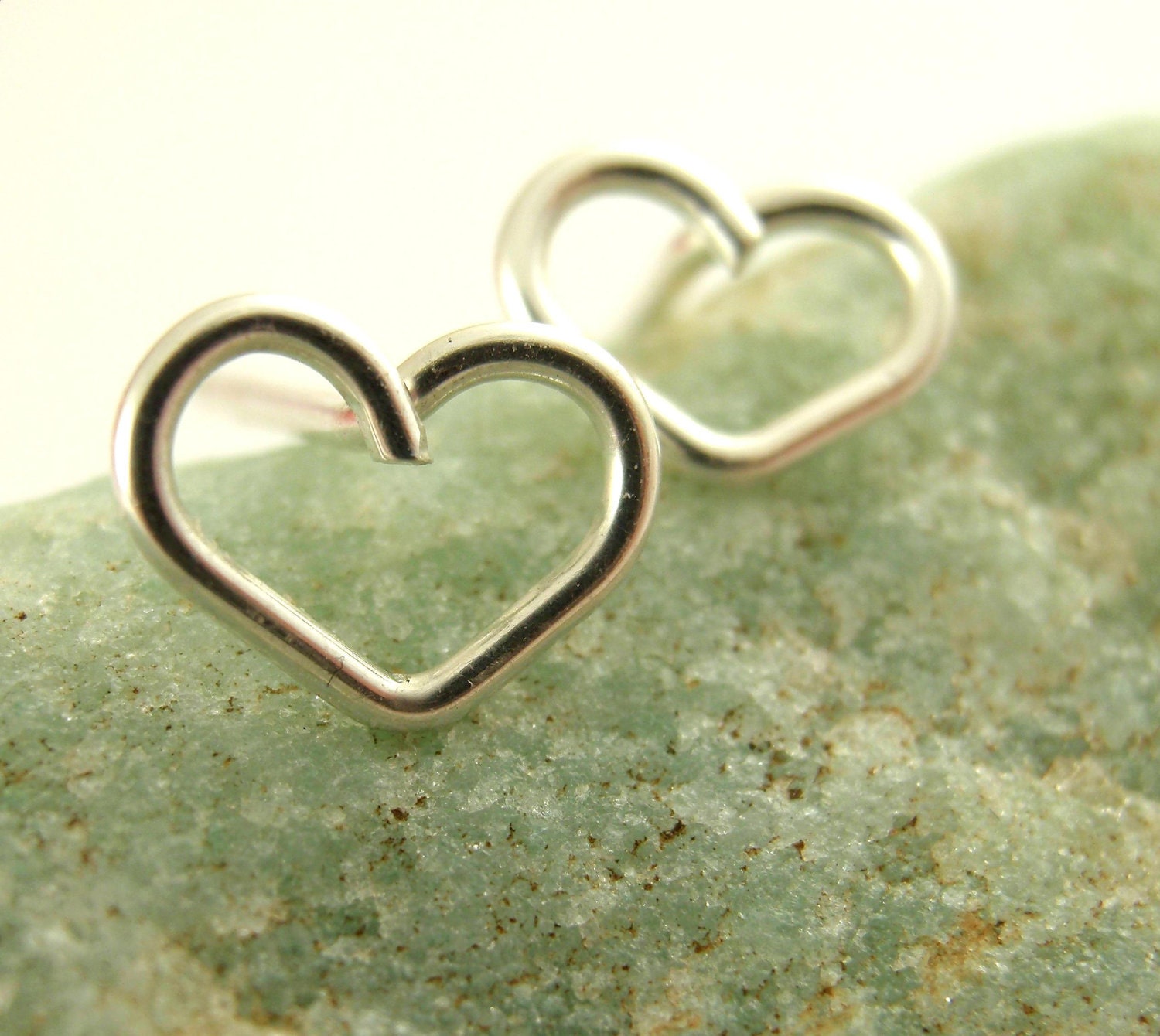 Simple Sterling Silver Heart Earrings