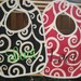 Personalized Black and Off White or Pink and Off White Cartwheel Toddler Bib