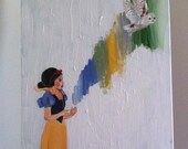 ORIGINAL Painting on Canvas - Snow White and the Owl