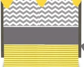 Custom Crib Bedding-Simple YELLOW and GREY-3 piece set
