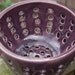 Berry Bowl Berry Strainer Ceramic Colander  Handmade Pottery Plum Ready to Ship