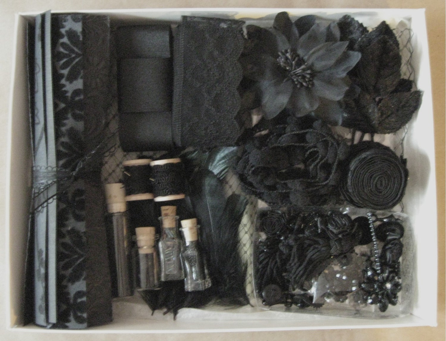 Victorian Mourning Craft Box Super Deluxe - Limited Edition - All Black Goth Halloween