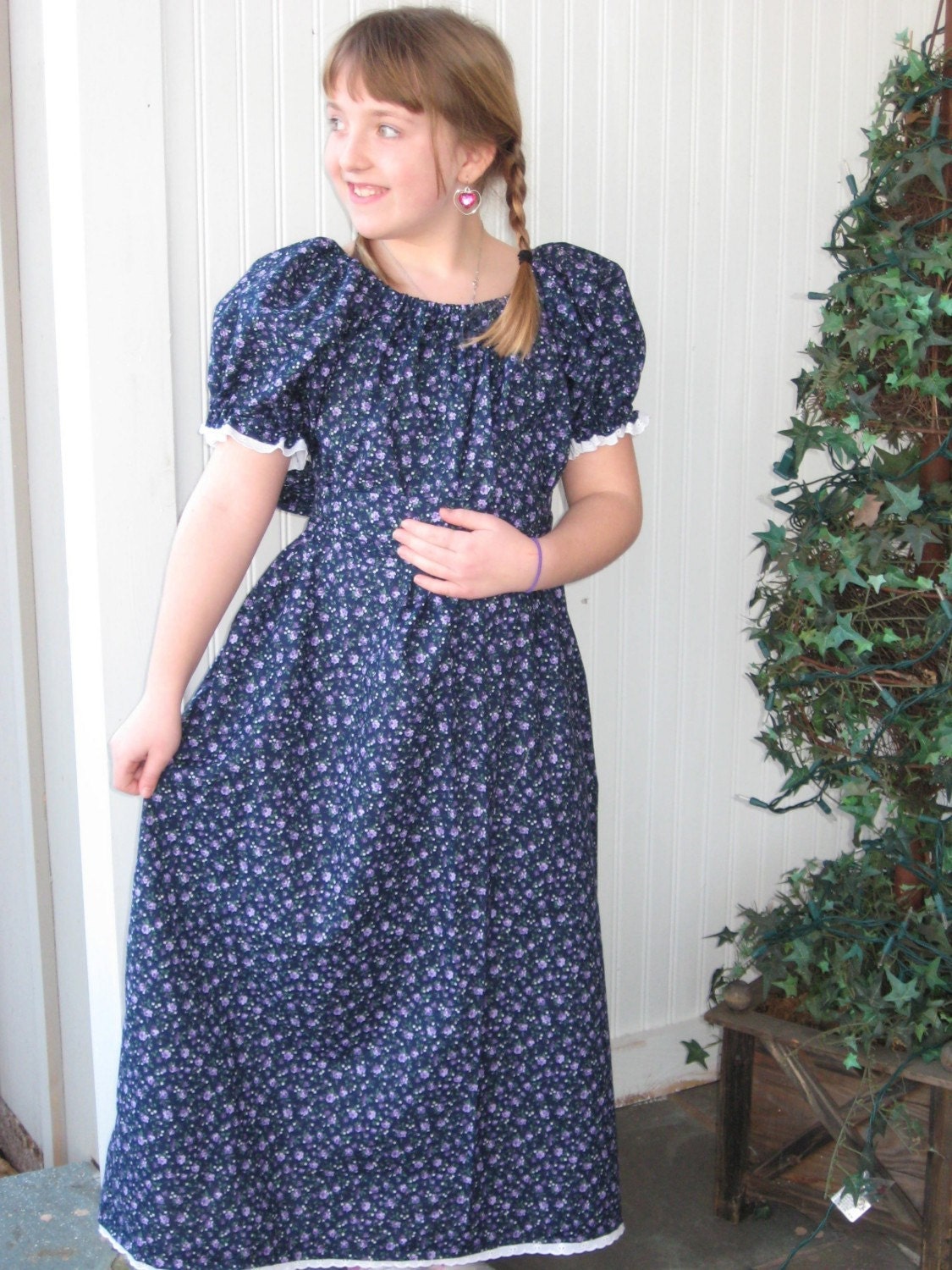 Girls Prairie Pioneer Colonial Dress Costume Civil War Early American