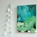 original mixed media painting on wood . ready to hang . OOAK . mist garden 2