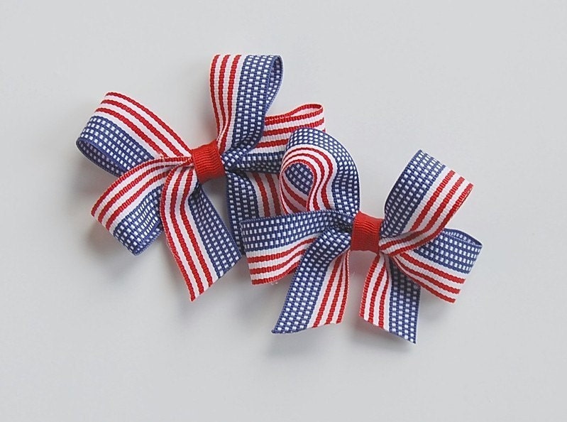 boutique PATRIOTIC flag set of bows