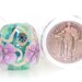 Handmade Lampwork Bead Floral Mint Aqua Purple Lavender Lilac Pink Vines Flowers Murrini Artisan Dichroic Glass Focal SRA -- Romantic Line