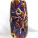 Handmade Lampwork Bead -Glass Focal Raku Multicolor Purple Caramel Wine Black Twistie -- Shake Your Fists at Lightning Now
