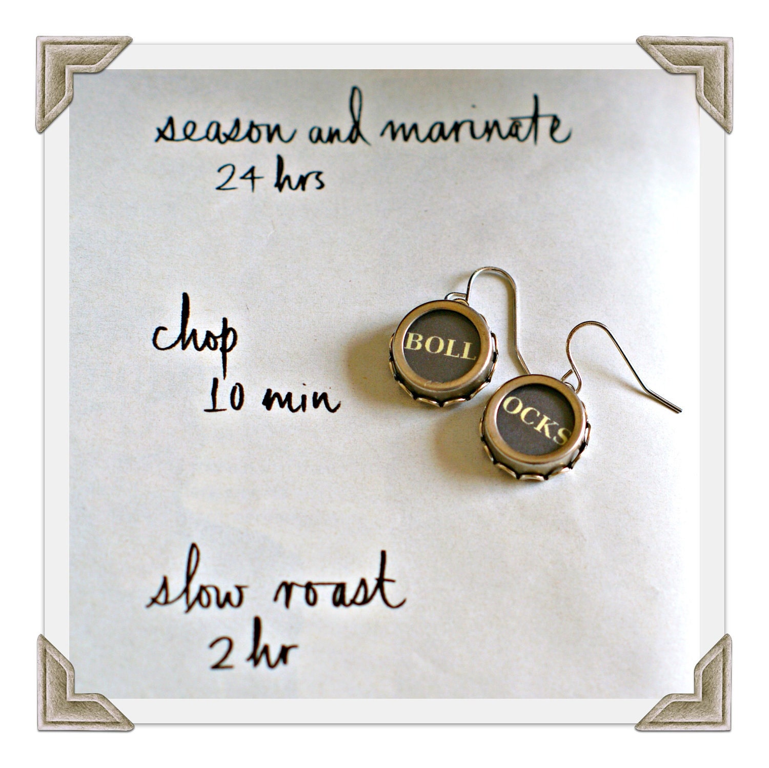 Vintage Typewriter Key Earrings - Bollocks