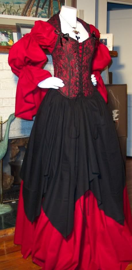 Pirate Corset Renaissance Witch Wench custom costume Dress Gown