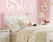 Custom Monogram Fancy Scroll Initials Vinyl Wall Decal