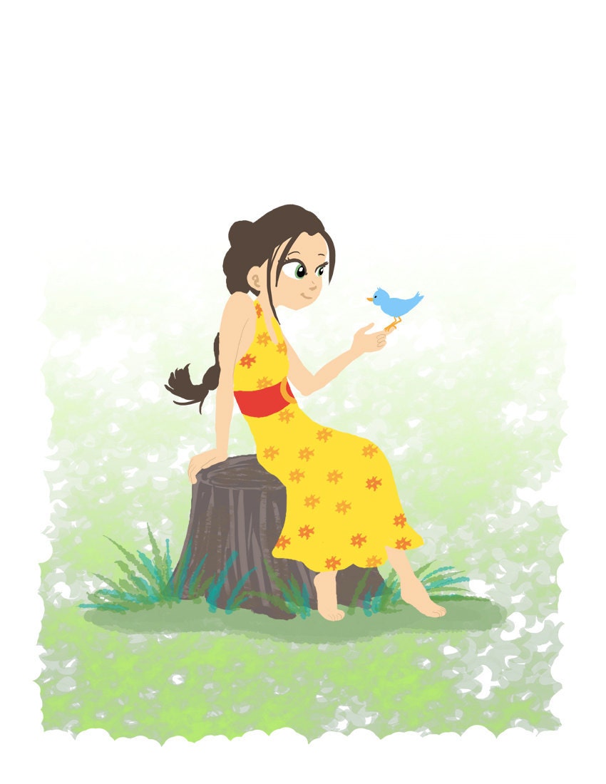 Summer Girl- Glossy Art Print 5x7