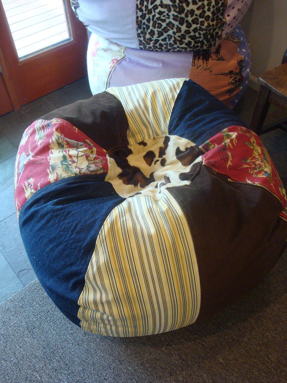 Vintage Style Western Rodeo Cowboy Bean Bag chair great for a lil cowboys room