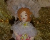 Tiny Vintage Handmade Dollhouse Doll