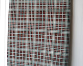 Chenille Baby Blanket....Brown and Teal Plaid