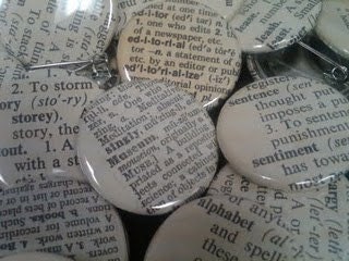 Vintage Upcycled Dictionary Custom Word Buttons 120 Wedding Favours or Small Gifts