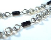 Black Capacitor and Chain Mail Necklace
