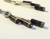 Upcycled Computer Part Earrings - Black Diode Trio