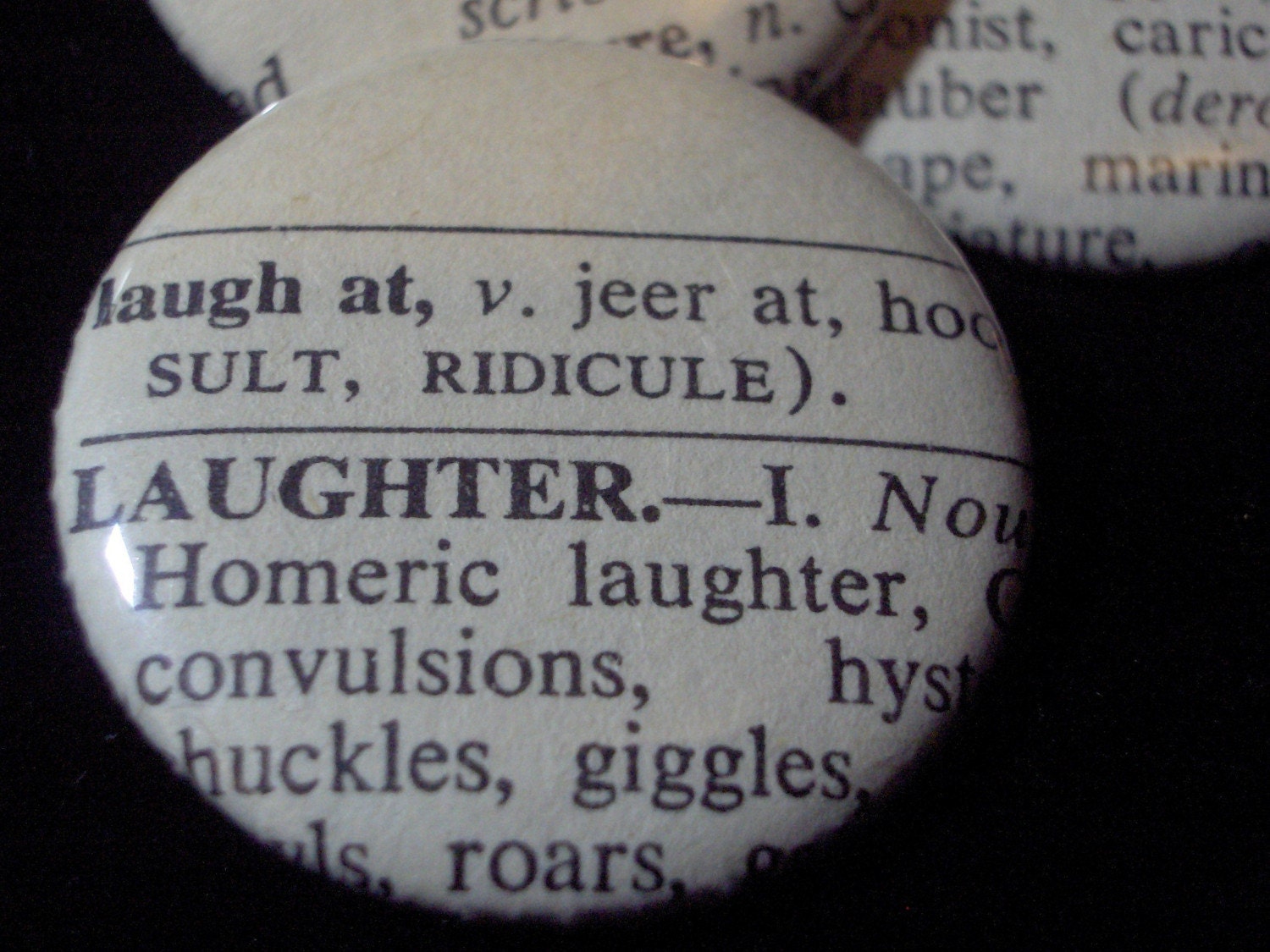 2 Vintage Dictionary Custom Buttons
