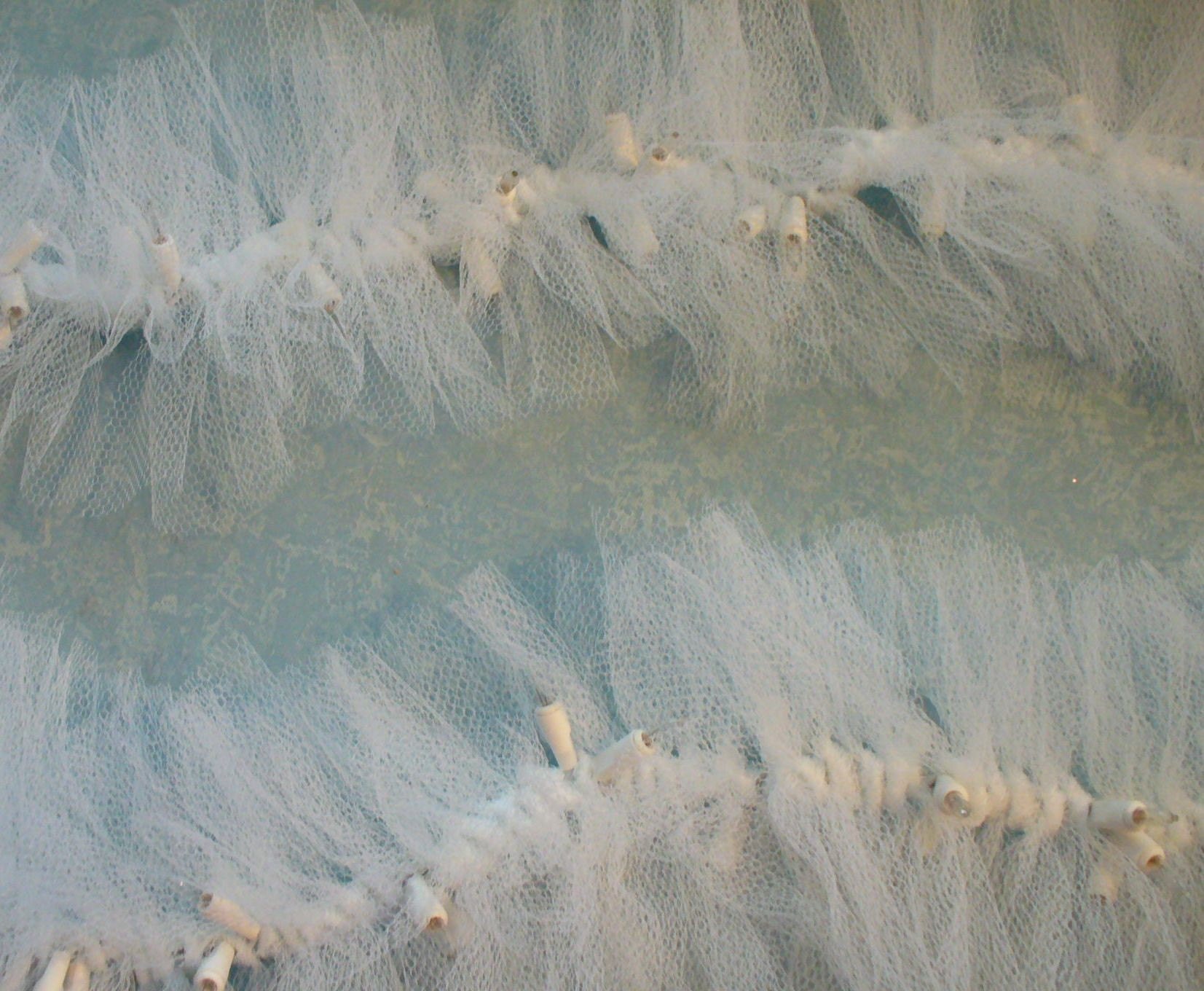 Beautiful Lighted Swag Garland White TULLE on STRING LIGHTS wedding or home