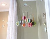 Flower Mobile, baby mobile, modern baby mobile, paper flowers, modern nursery art, custom baby mobile, custom baby gift, chrysanthemum