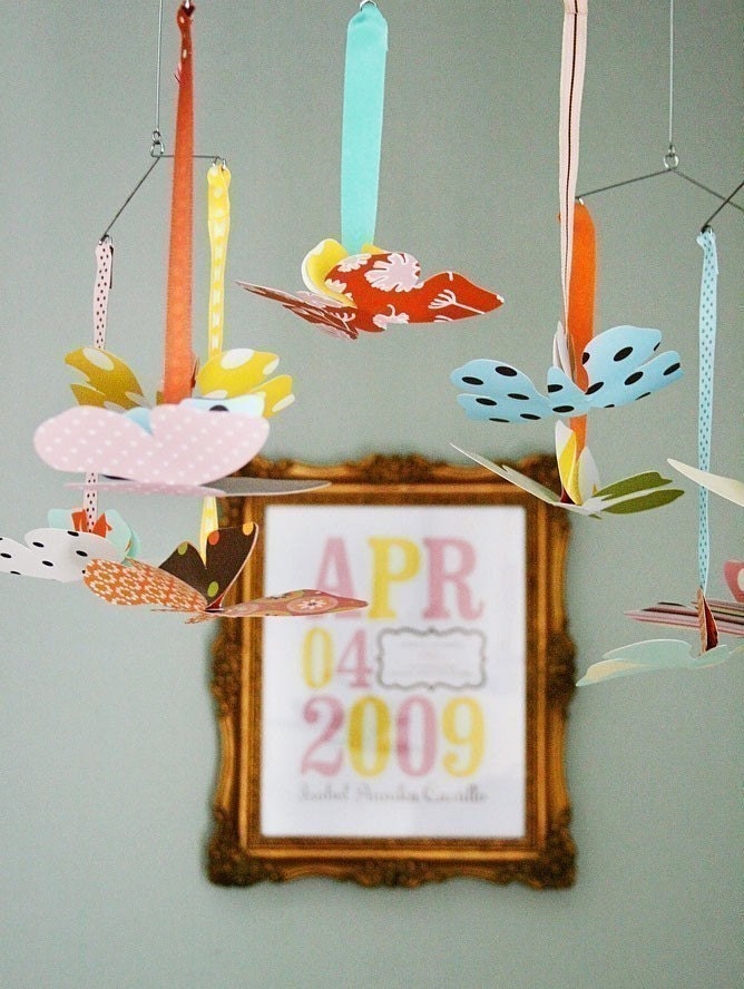 Butterfly Mobile, baby mobile, custom mobile, modern nursery decor, nursery art, modern baby room, paper mobile, custom baby gift