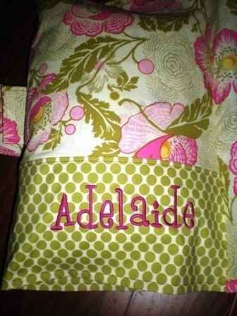 Nap Mat Cover with Attached Pillowcase - Fresh Poppies - Monogrammed Free